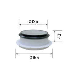 Bouche d'extraction et d'insufflation BER Ø125 mm manchette à joint