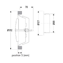 Bouche d'extraction et d'insufflation métallique réglable ø 100 mm réglage par vis centrale