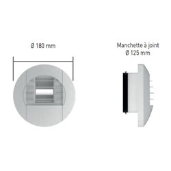 Bouche VMC hygroréglable temporisée WC détection présence à pile 5/30 m3/h