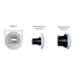 Bouche VMC hygroréglable temporisée cuisine électrique 12V 10/45/135 m3/h