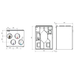Centrale double flux très haut rendement CAD HE 680 m3/h