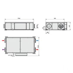 VMC double flux tertiaire CADB/T-HE PRO-REG Droite Horizontal Avec batterie électrique 800 m3/h