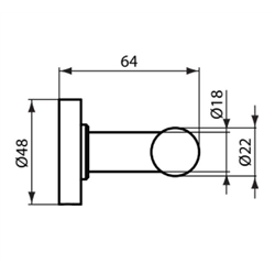 Double patère murale chromé design rond
