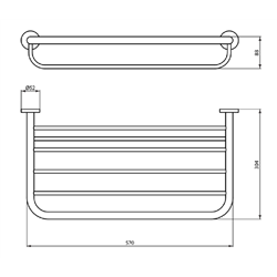 Porte-serviette tablette mural chromé