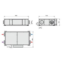 VMC double flux tertiaire CADB/T-HE PRO-REG Droite Horizontal Avec batterie électrique 1600 m3/h