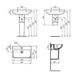 Colonne à poser pour lavabo blanc