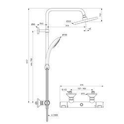 Colonne de douche Olyos thermostatique