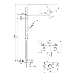 Colonne bain / douche Olyos thermostatique