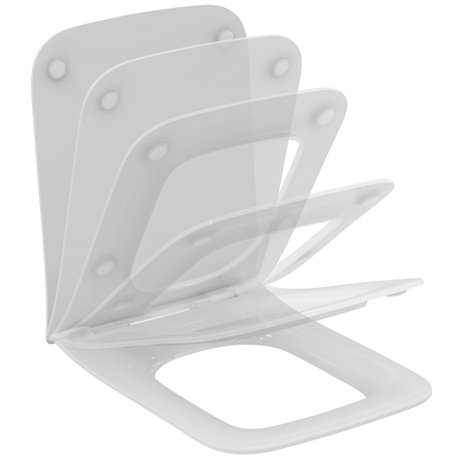 Abattant WC fin Blend Curve blanc brillant avec frein de chute