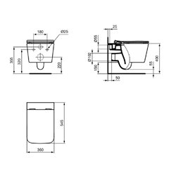 WC suspendu Blend Cube 360x545x390 mm rectangulaire blanc brillant