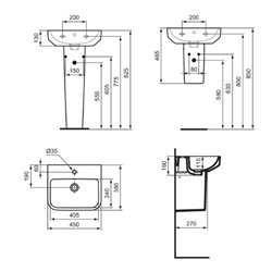 Lavabo I.Life B 1 trou 45x38