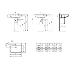 Lavabo I.Life B 1 trou 50x44