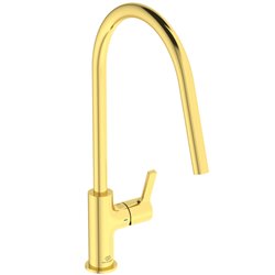 Mitigeur de cuisine Gusto tube rond or brossé