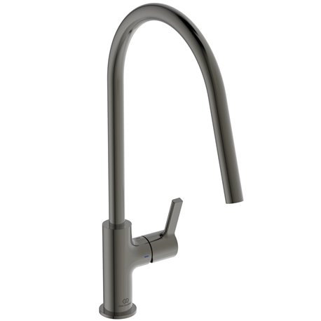 Mitigeur de cuisine Gusto tube rond gris magnétique