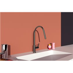 Mitigeur de cuisine Gusto tube rond gris magnétique