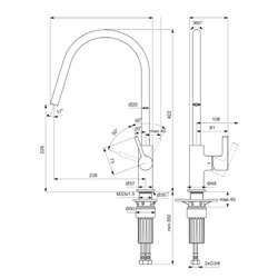 Mitigeur de cuisine Gusto tube rond chromé