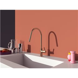 Mitigeur de cuisine Gusto tube rond cuivre brossé