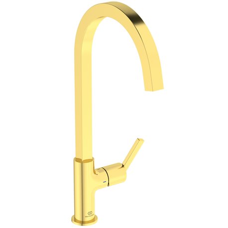 Mitigeur de cuisine Gusto tube carré or brossé
