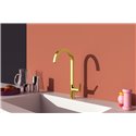 Mitigeur de cuisine Gusto tube carré or brossé