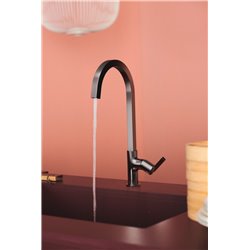 Mitigeur de cuisine Gusto tube carré gris magnétique