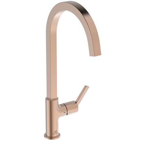 Mitigeur de cuisine Gusto tube carré cuivre brossé