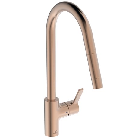 Mitigeur de cuisine Gusto douchette extractible 1 jet cuivre brossé