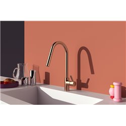 Mitigeur de cuisine Gusto douchette extractible 1 jet cuivre brossé