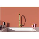Mitigeur de cuisine Gusto douchette extractible 2 jets or brossé