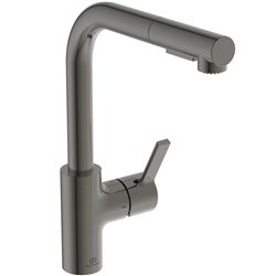 Mitigeur de cuisine Gusto tube L 2 jets gris magnétique
