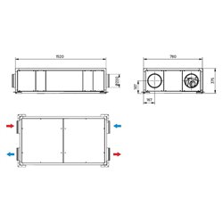Centrale double flux très haut rendement CADB-HE Ecowatt Horizontal 400 m3/h
