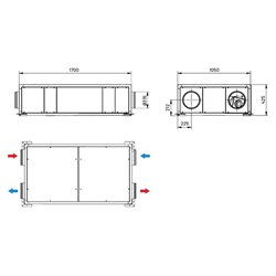 Centrale double flux très haut rendement CADB-HE Ecowatt Horizontal 1200 m3/h