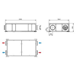 Centrale double flux très haut rendement CADB-HE Ecowatt Horizontal 2100 m3/h