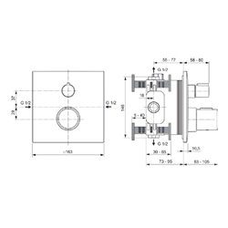 Mitigeur douche à encastrer Ceratherm C100 Noir mat