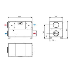 Centrale double flux très haut rendement CADB-HE Ecowatt Vertical 400 m3/h
