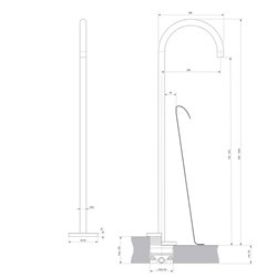 Mitigeur bain-douche sur pieds Joy or brossé