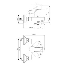 Mitigeur bain-douche Olyos chromé