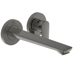 Mitigeur lavabo mural Connect Air gris magnétique bec 225 mm