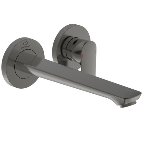 Mitigeur lavabo mural Connect Air gris magnétique bec 225 mm