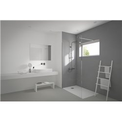 Mitigeur lavabo mural Connect Air gris magnétique bec 225 mm