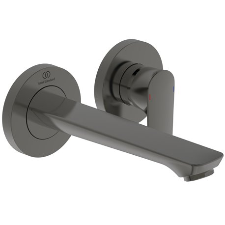 Mitigeur lavabo mural Connect Air gris magnétique bec 185 mm