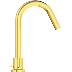 Mélangeur lavabo Joy or brossé 3 trous avec tirette et vidage bonde métal