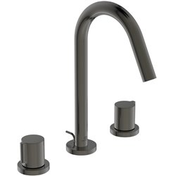 Mélangeur lavabo Joy gris magnétique 3 trous avec tirette et vidage bonde métal