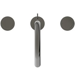Mélangeur lavabo Joy gris magnétique 3 trous avec tirette et vidage bonde métal