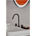 Mélangeur lavabo Joy gris magnétique 3 trous avec tirette et vidage bonde métal