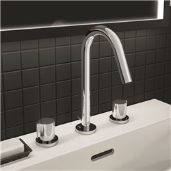 Mélangeur lavabo Joy chromé 3 trous avec tirette et vidage bonde métal