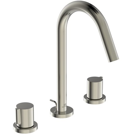 Mélangeur lavabo Joy gris orage 3 trous avec tirette et vidage bonde métal