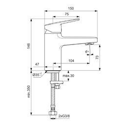 Mitigeur lavabo Ceraplan noir mat