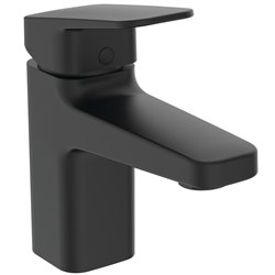 Mitigeur lavabo Ceraplan noir mat avec tirette et vidage bonde métal