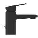 Mitigeur lavabo Ceraplan noir mat avec tirette et vidage bonde métal