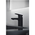 Mitigeur lavabo Ceraplan noir mat avec tirette et vidage bonde métal